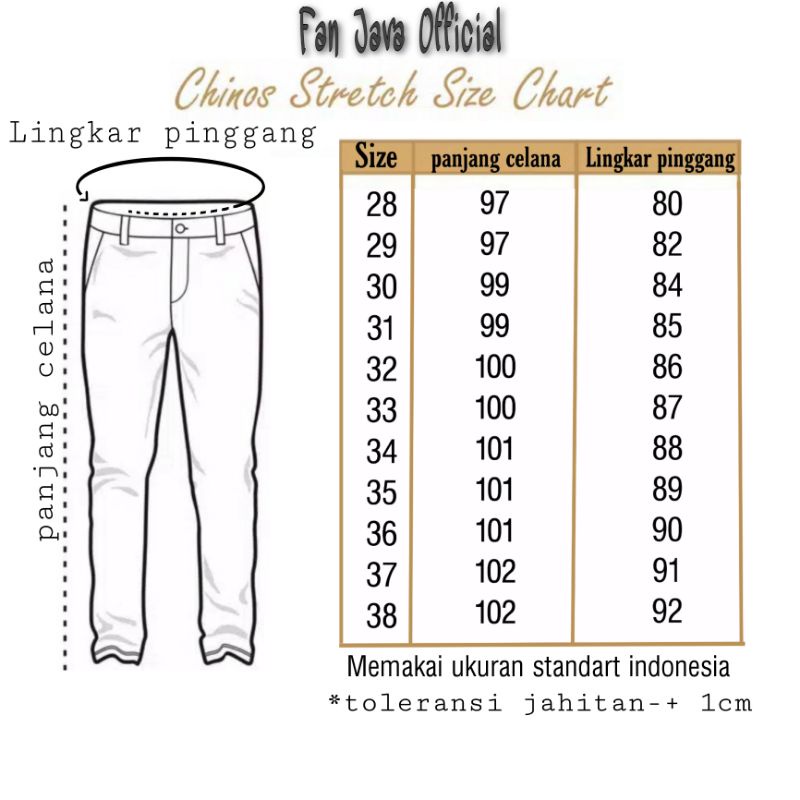 Celana Chino Panjang Twill Combed  Melar Slim Fit 28-38 Size Normal  Hitam Grey Cream Mocca