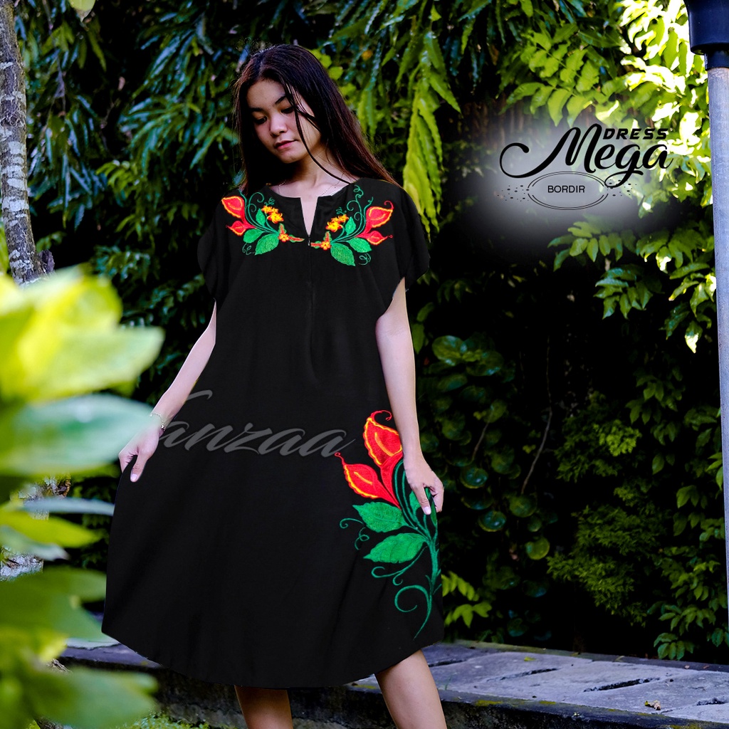 Daster Bali Pendek Premium Motif Bordir Limited Vanzaa