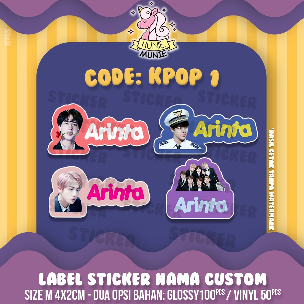 

Sticker Nama Custom - KPOP Girlband Boyband (100pcs) Stiker