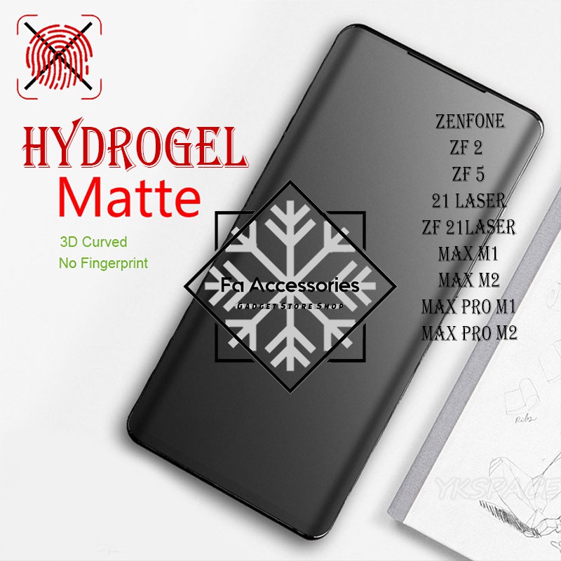 FA ANTI GORES JELLY HYDROGEL MATTE ZENFONE ZF 2 3 5 LASER 5,2 5,5 MAX MAXPRO PRO M1 M2 SCREEN SHOCK