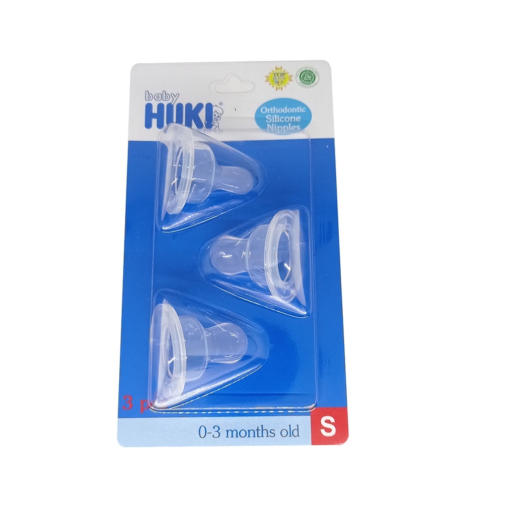 BABY HUKI Orthodontic ECER, 3 in 1 Regular Silicone Nipple Dot milk bottle 0 sampai 6+ (VC)