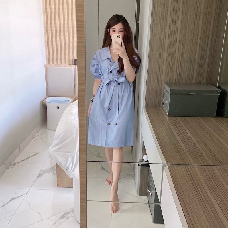 ndudshop kode 1612 dress wanita pesta baju murah import set setelan kancing kerja jas