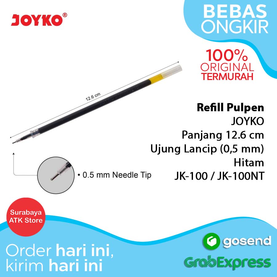 

Isi Pulpen Gel Joyko GPR-203 0.5 mm Gel Pen Refill Isi Ulang Pena