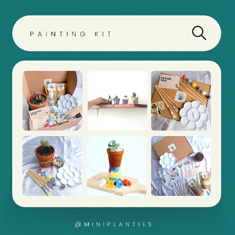 

Painting Kit DIY Pot Teracota Kaktus dan Sukulen | Birthday Gift | Souvenir Wedding | Hampers by Mini Planties