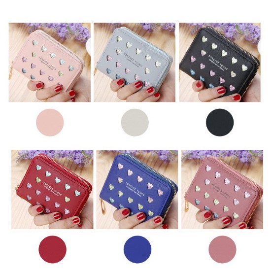 (6 WARNA) DOMPET PREMIUM Korea Love Glitter Laser Cut Lomenia LOD038