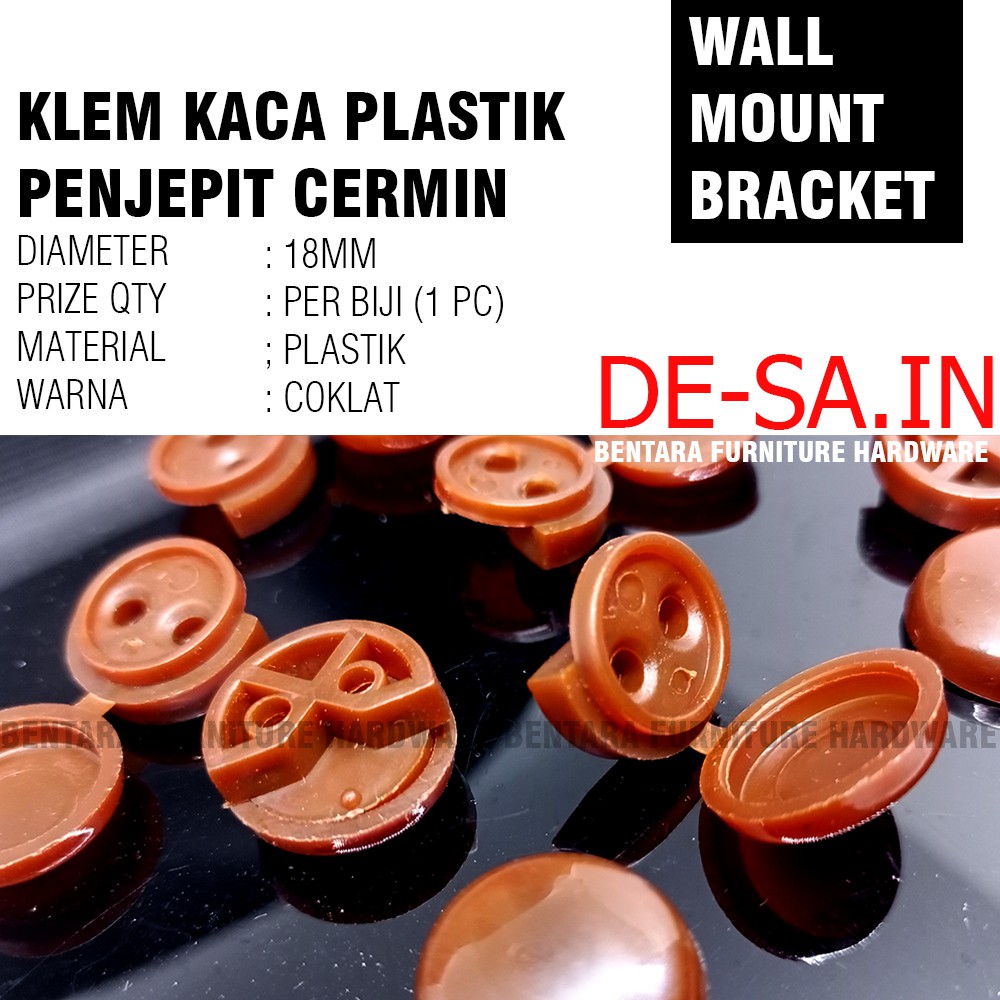 18MM Klem (Plastik/Besi)  Kaca Cermin - Tahanan Penjepit Sudut Cermin