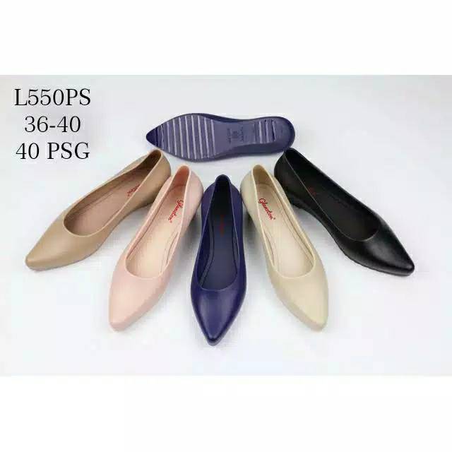 Sepatu wedges Jelly Glanzton 3cm hitam