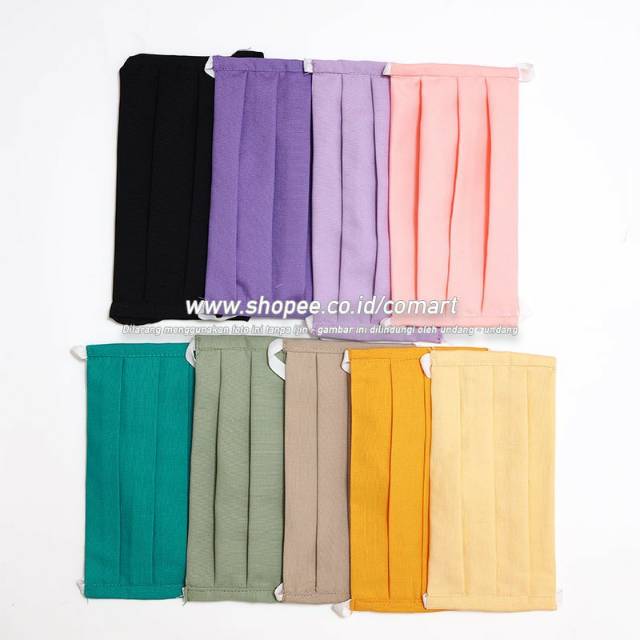 10Pcs Masker Kain Headloop Bahan Oxford 2ply tambah 1ply - Masker Kain 2 Lapis dan 1 Lapis Kosong