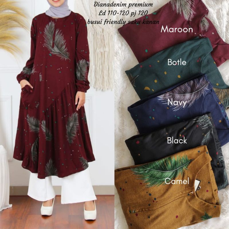 ATASAN JUMBO WANITA TUNIK BIANCA MAXI by AFKA HIJAB UKURAN BESAR BIGSIZE OVERSIZE XL XXL XXXL
