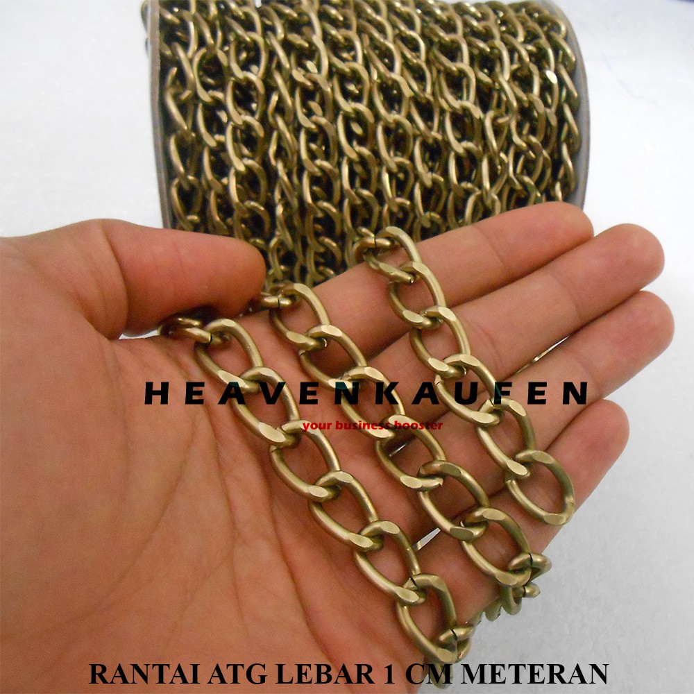 Rantai Warna ATG Antique Gold Lebar 1 cm Untuk Rantai Tas Clutch Dll Meteran