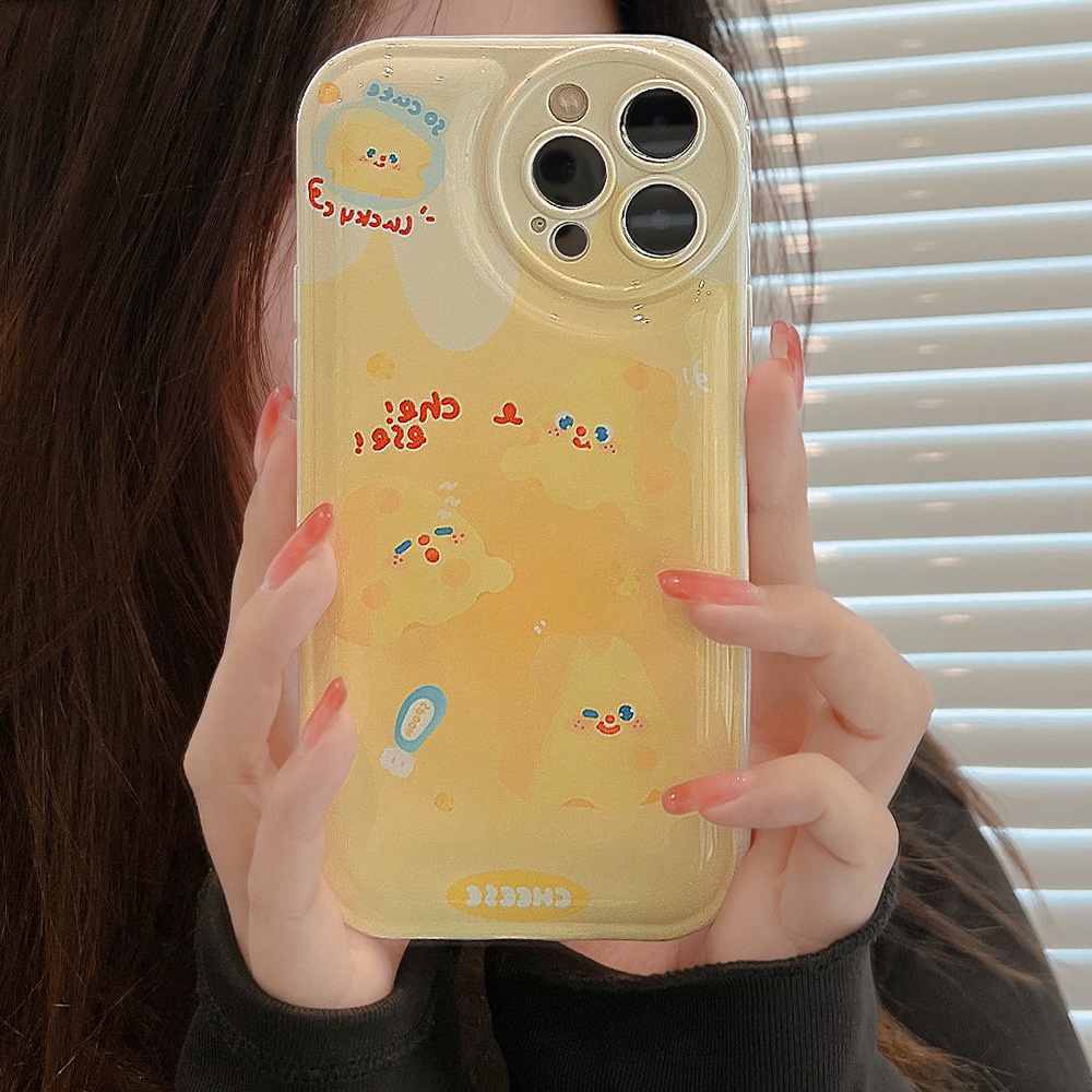 Soft Case Silikon Motif Kartun Keju Cover Iphone 14 7 8 SE2020 7 + 8 PLUS 11 12 13 PRO MAX