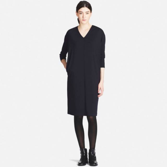 UNIQLO Dress Ponte Lightweight Lengan 3/4