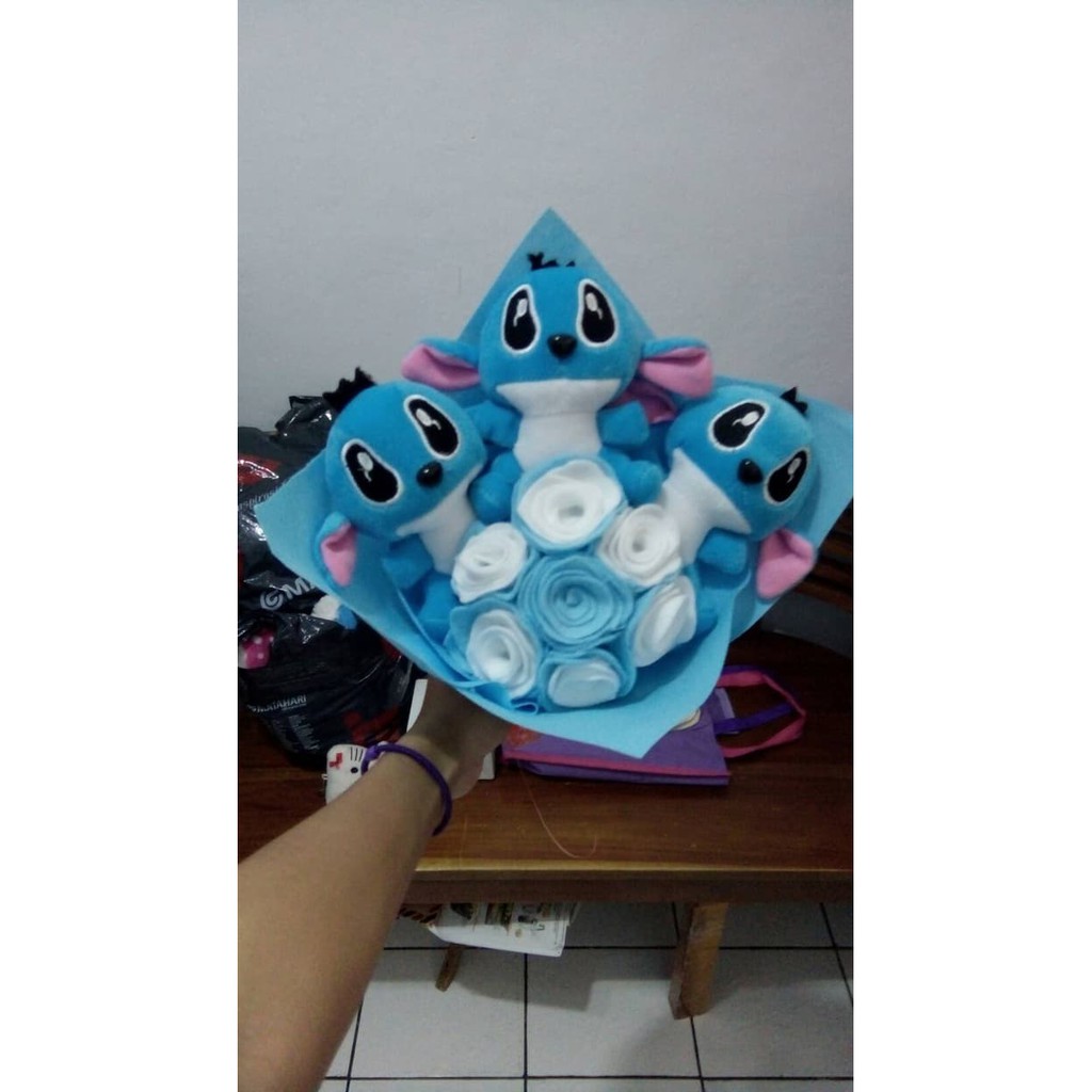 buket boneka stitch/ boneka stitch/ bunga stitch