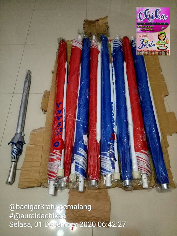 Payung Tenda 260cm Lapis Silver Payung Pantai Cafe Bazar Pkl