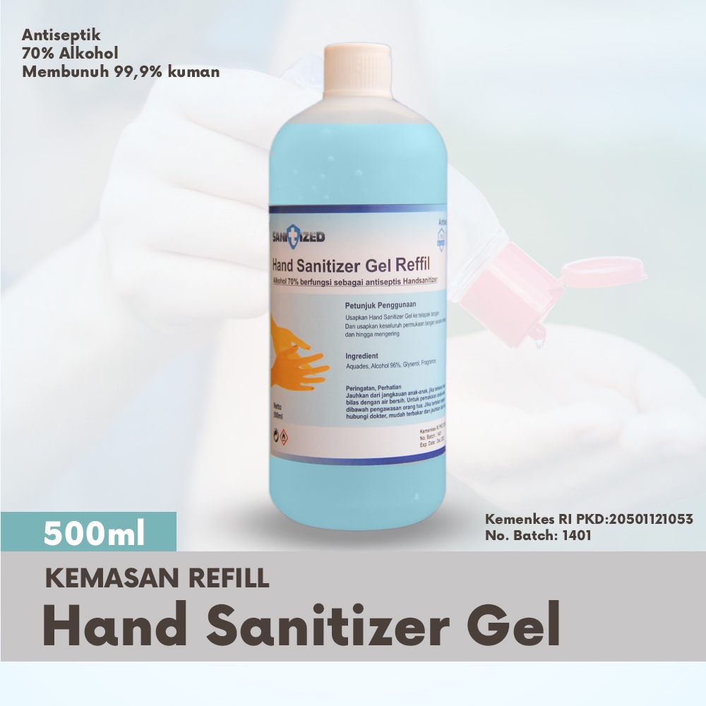 HAND SANITIZER REFILL GEL 500ML ALKOHOL 70% HAND SANITEZER HAND SANITAIZER HAND SANITISER SANITAZER