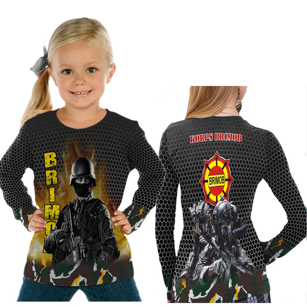 KaosArmy - Kaos Brimob Lengan Panjang | Kaos Brimob Anak | Kaos Army Brimob