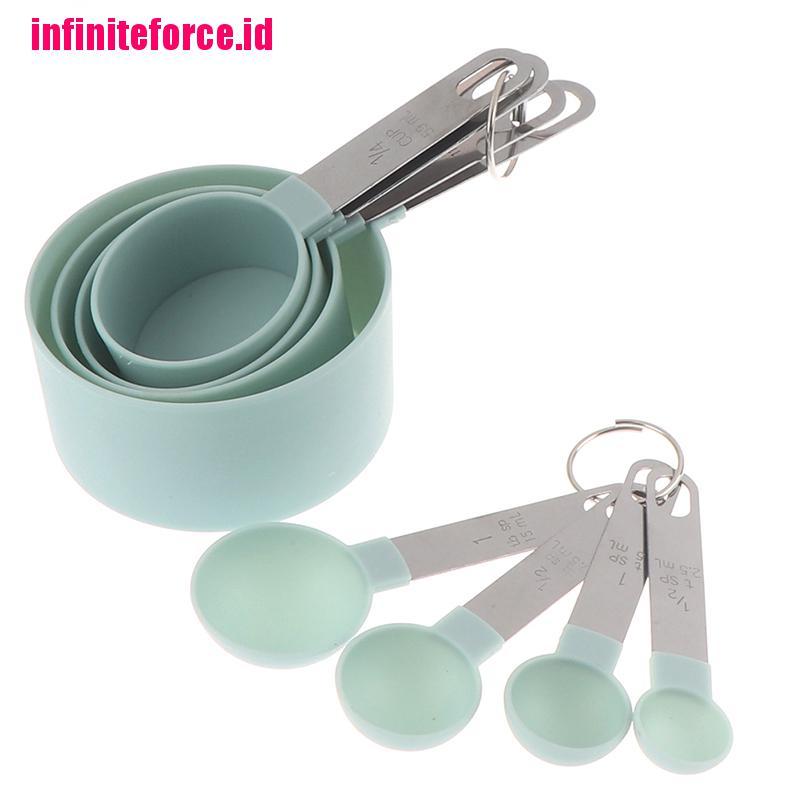 8PCs Measuring Cups Spoons Kitchen Baking Cooking Bakeware Kitchen Tools Set