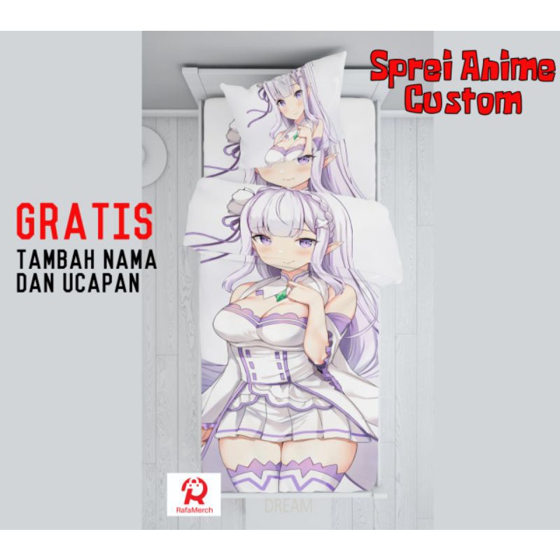 bedsheets Anime - seprei custom full print gambar bisa sendiri - bisa tambah nama dan ucapan.