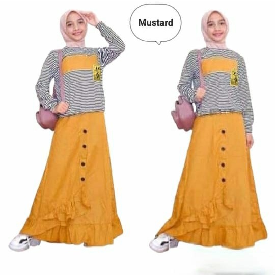 Baju Pesta Setelan Rok Anak Remaja Muslim Modis Elegan Trandy Model Terbaru 2022 Set Rok Nirina Lucu