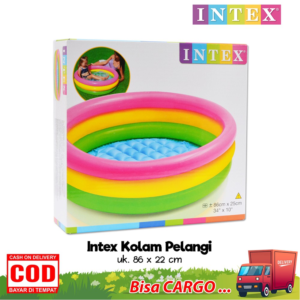 Intex Kolam Renang Pelangi Uk. 86 x 25 cm Kolam Renang Anak Bayi