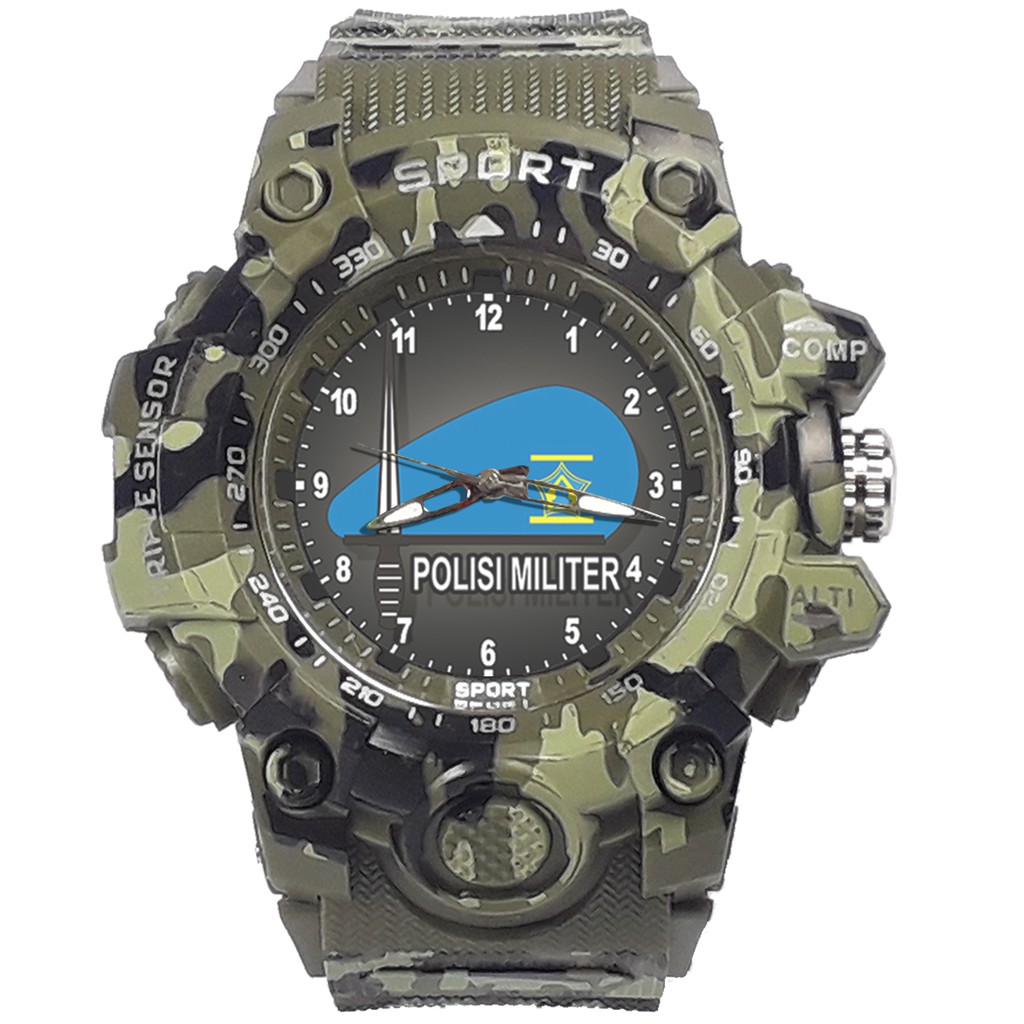 {Istimewa} Jam Tangan POLISI MILITER -Hijau Army Water Resistant