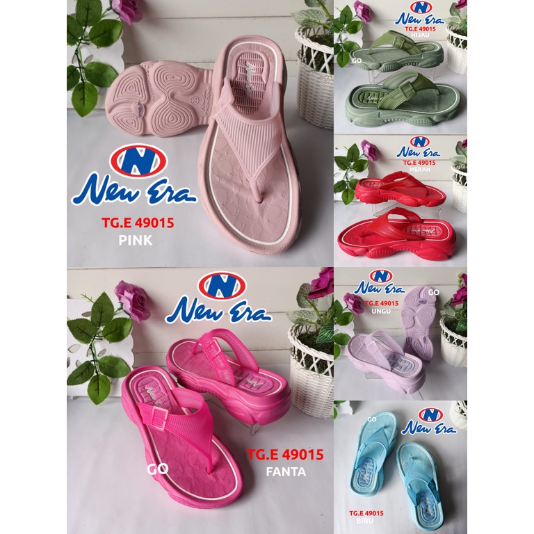 gof NEW ERA TG E 49015 Sandal Japit Wanita Sandal Wedgest Berkualitas Sandal Karet Anti Air terbaru Nyaman Kekinian