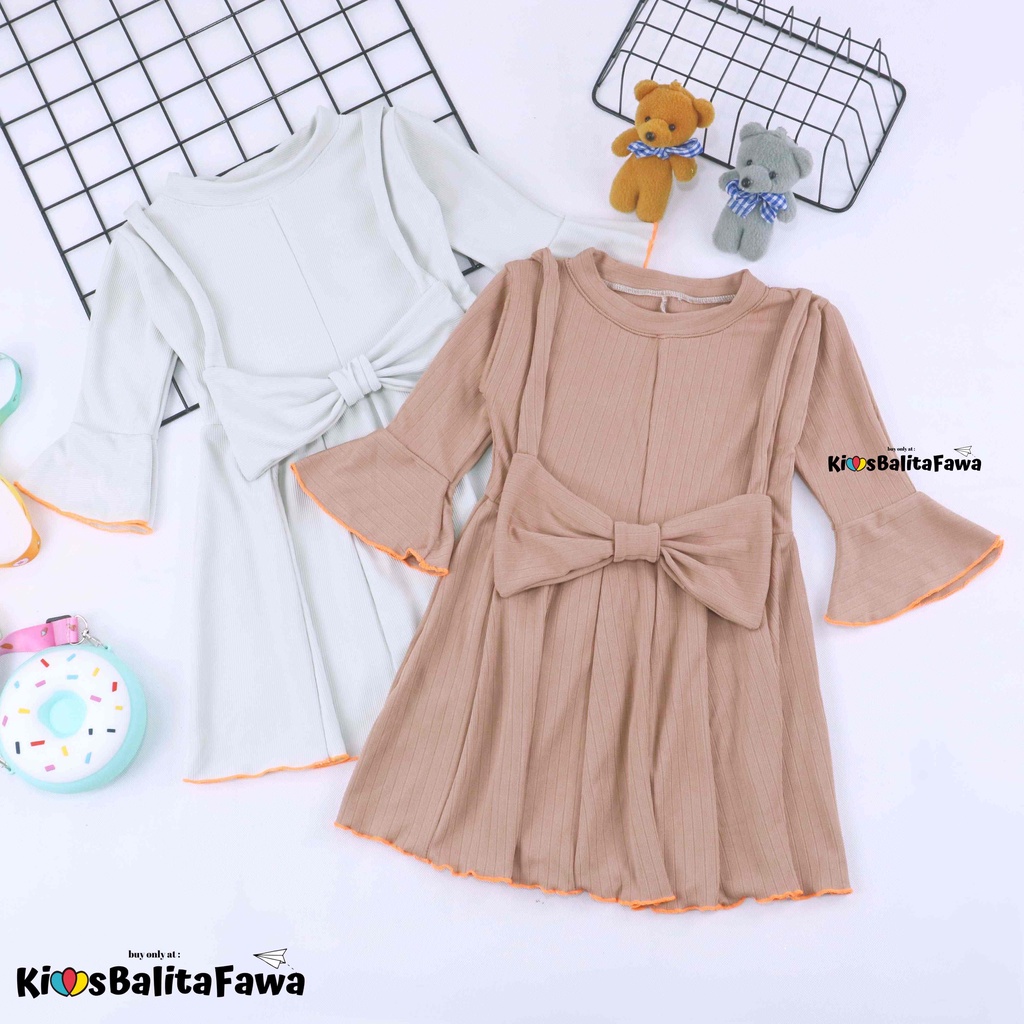 Overall Kirei uk 3-4Tahun / IMPORT Baju Gaun Pesta Dres Lengan Panjang Anak Perempuan Adem Murah