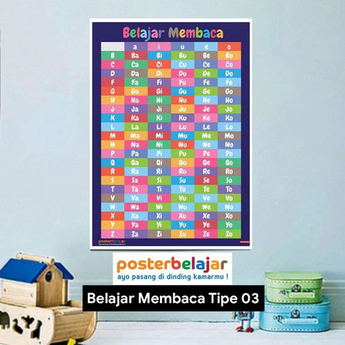 Tipe 03 Poster  Pendidikan  Anak BELAJAR MEMBACA Dengan 