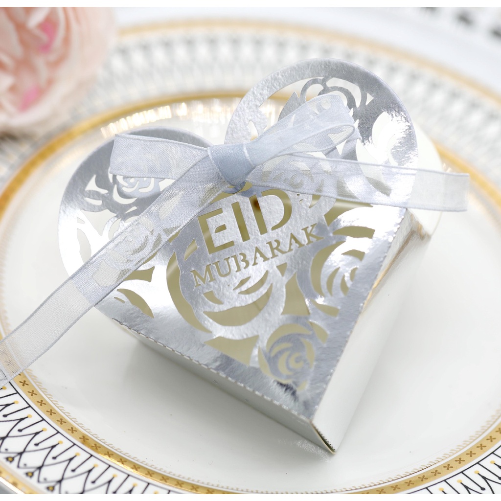 Pernikahan Idul Fitri Hollowed Out Rose Wedding Candy Box Ramadan Love Candy Box Kotak Cokelat-Won