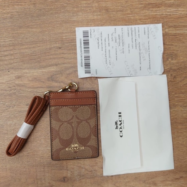 Name Tag Id Card Holder Coach New York Gantungan ID Card Lanyard