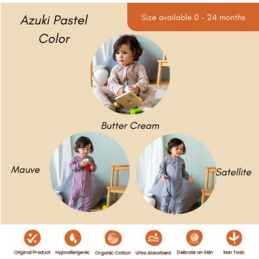 Kottonville Azuki Sleepsuit Zipper 0-2 Tahun Pastel Color CBKS