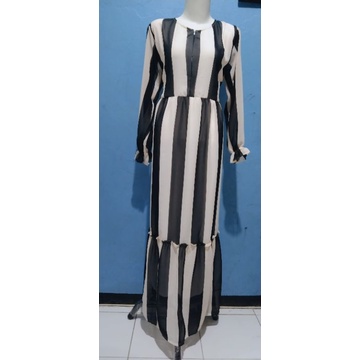 gamis garis salur zebra