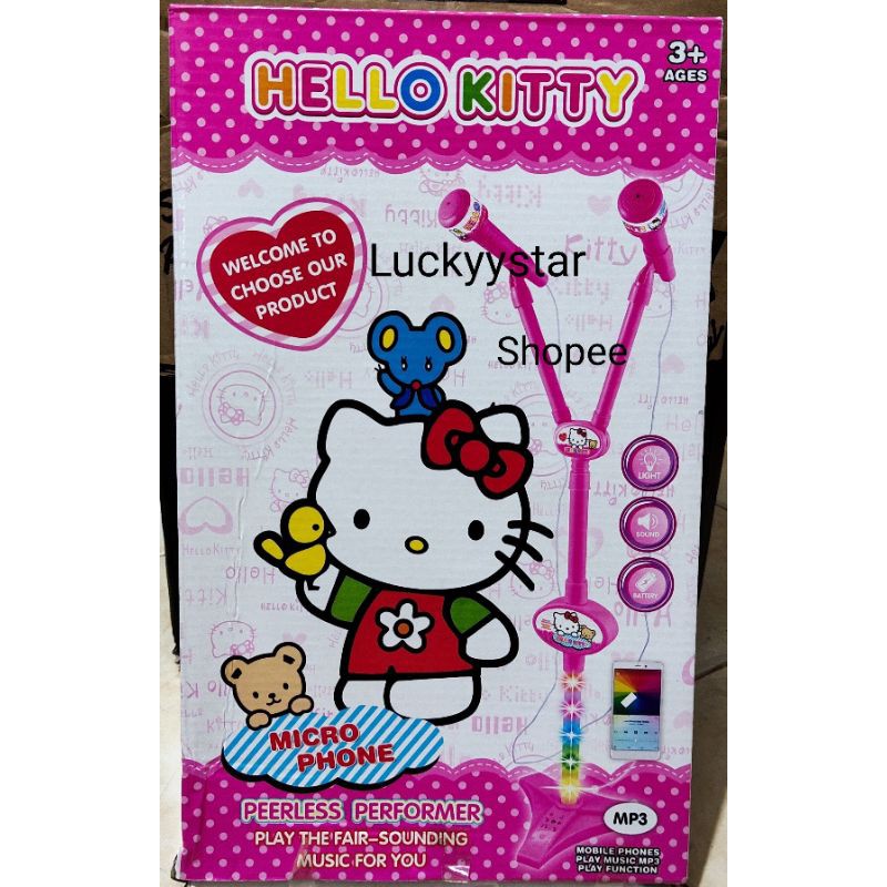 Mainan Mix Nyanyi / Mainan Nyanyi Karaoke Anak / Mainan Microphone hello Kitty 2 mic