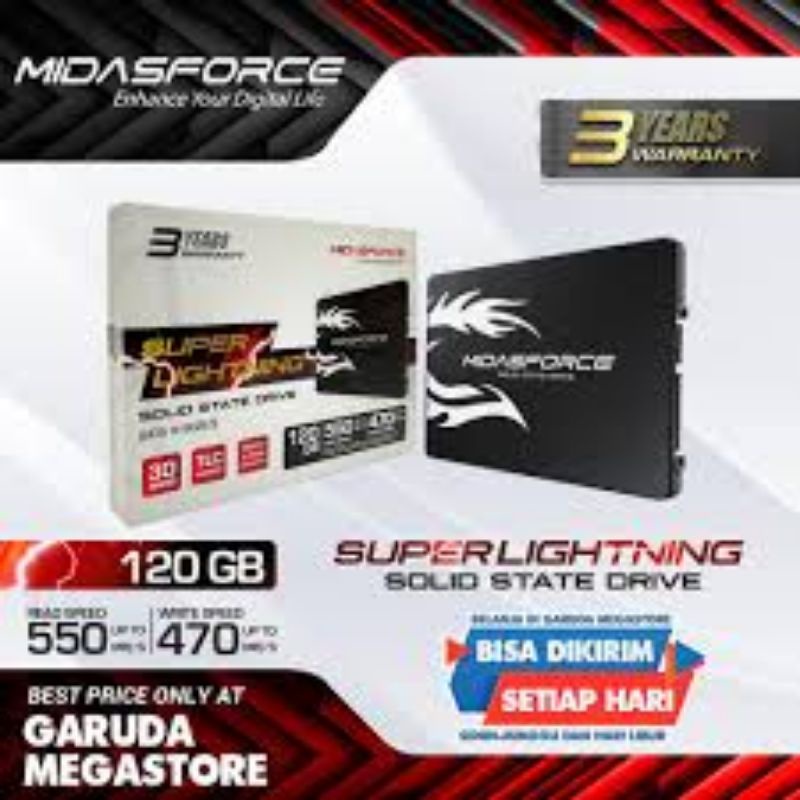 Ssd Midas Force 128Gb Sata lll New Garansi 3 Thn