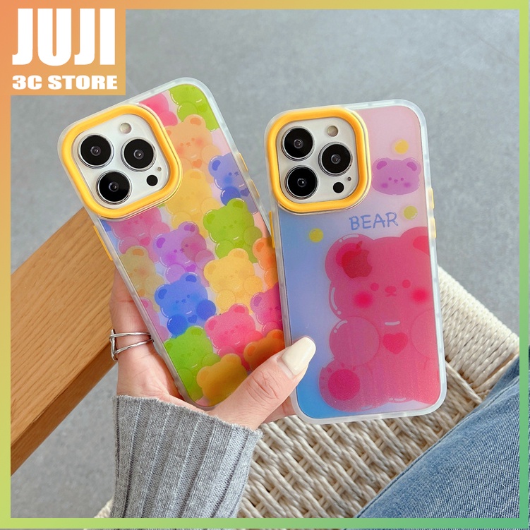 Soft case Hp Gambar Kartun Beruang Warna Permen Untuk iphone 11 / 12 / 13promax / x / xs / xr / xsmax / 7 / 8plus