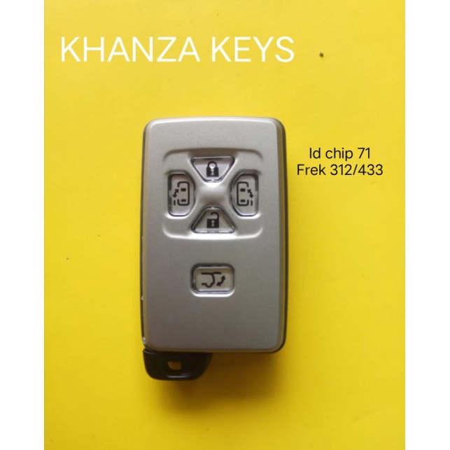 Kunci remote smart key Toyota Alphard dan Vallfire 5 tombol