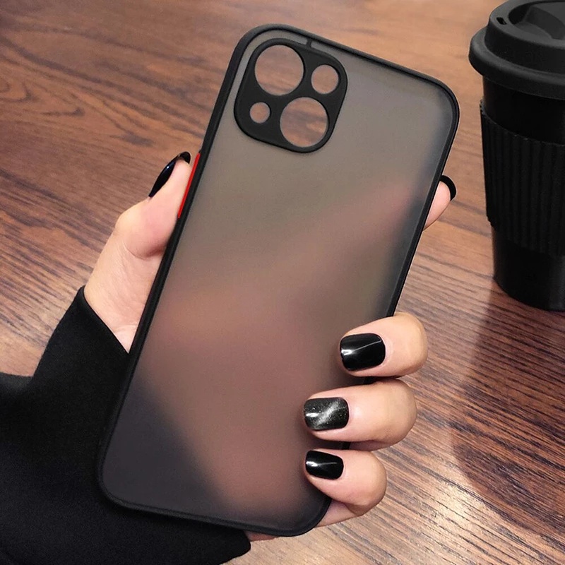 Hard Case Bumper Silikon Matte Transparan Shockproof Untuk IPhone X XS XR 11 12 13 14 Pro Max 7 8 Plus