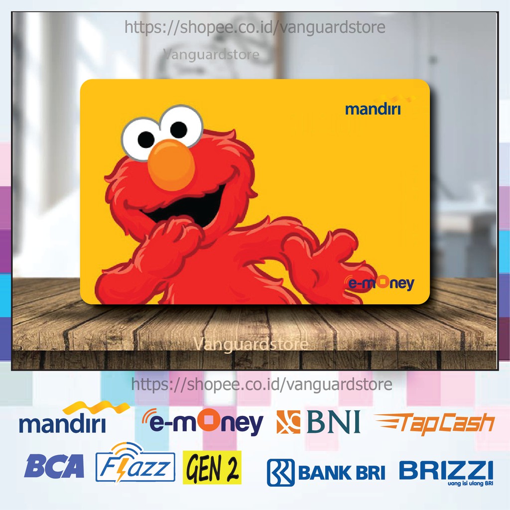 KARTU E MONEY E TOLL KARTUN ELMO MERAH ANIME 15 EMONEY MANDIRI FLAZZ BCA BNI  TAPCASH BRIZZI BRI