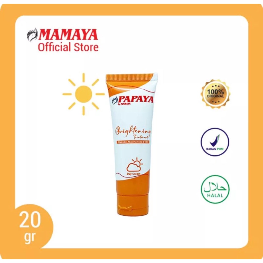 MAMAYA PAPAYA BRIGHTENING TREATMENT DAY &amp; NIGHT CREAM BPOM RESMI BERSERTIFIKASI HALAH 40GRAM