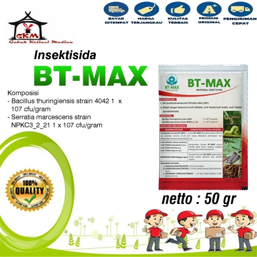 BT Max 50 Gram Bio Insektisida Ulat Thrips dan Kutu Daun