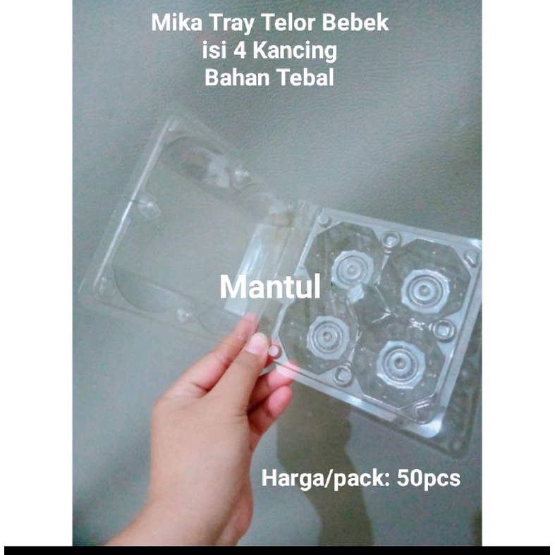 isi 50pcs Mika Tray Telor isi 4 / Tray Box Telor - Kancing