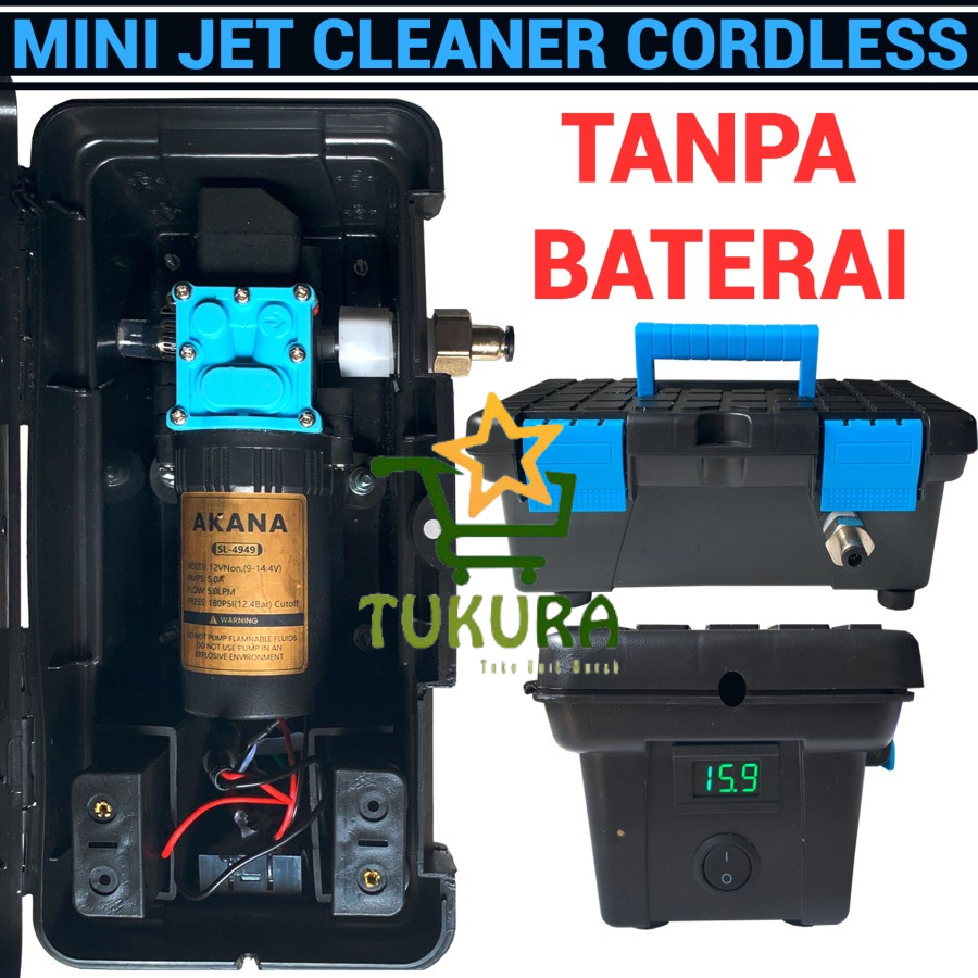 Mini Jet Cleaner Cordless Bisa pakai baterai Powerbank - Lengkap