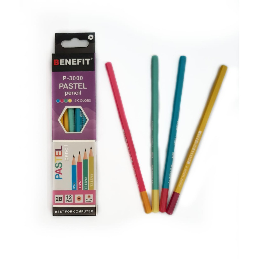 PENSIL 2B RAUT KAYU WARNA WARNI PASTEL LUCU 2B PENCIL P-3000 MURAH BAGUS