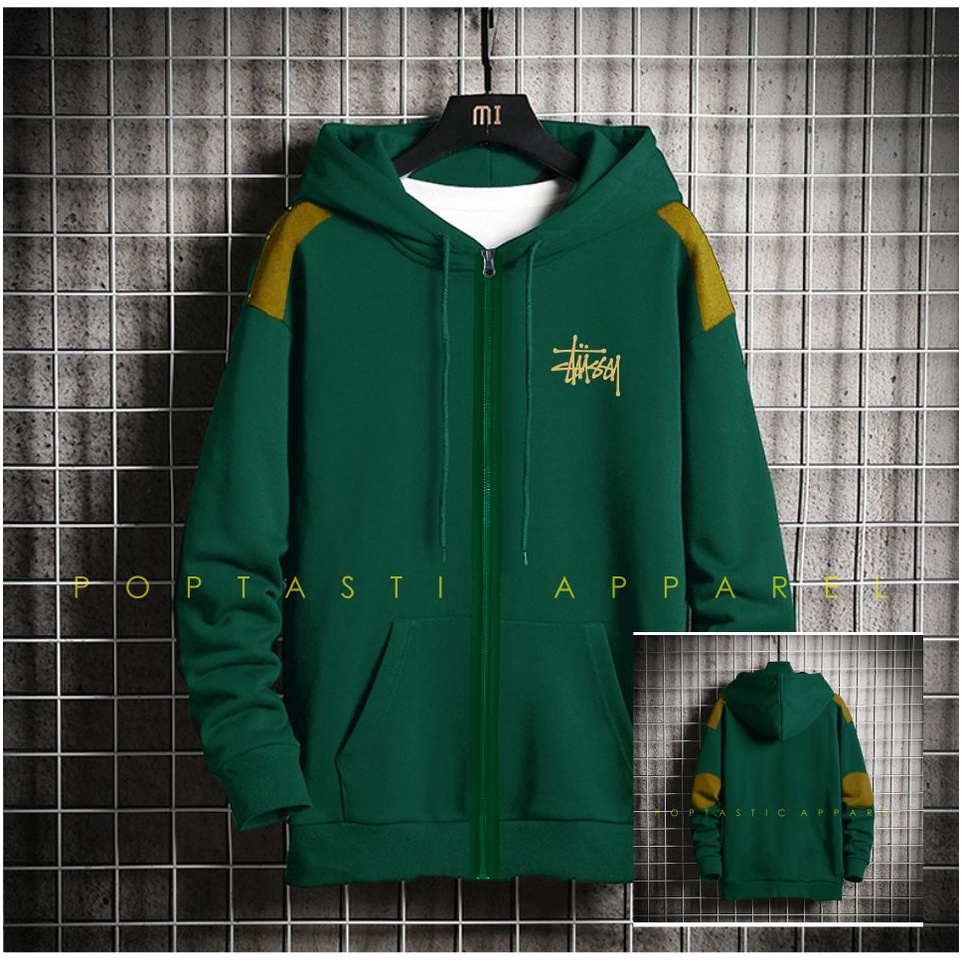 TERMURAH !! COD Jaket Sweater Hoodie Pria Distro stussyOriginal Big Size Jumbo M - XXL