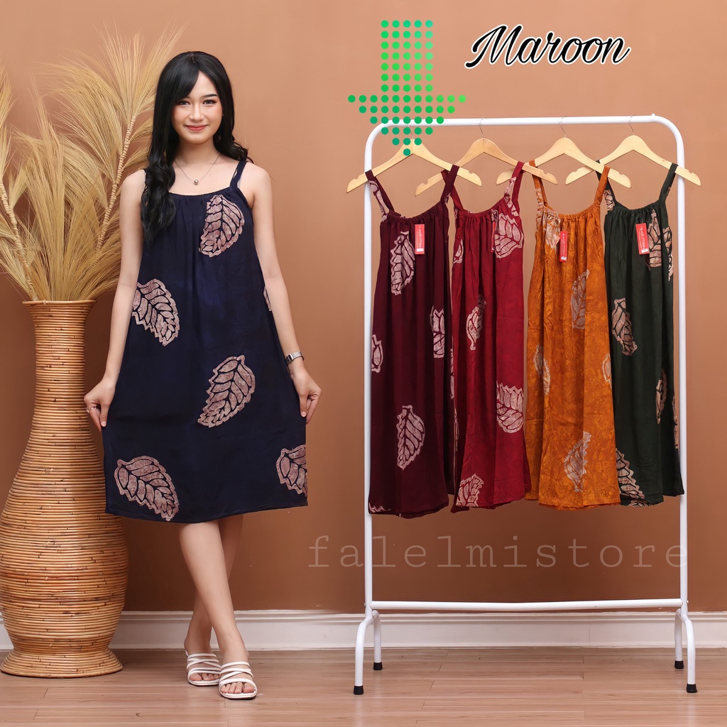 CE HOMEWEAR DASTER YUKENSI SINGLET TANKTOP WANITA TALI ADEM TIDUR HOLLY SMK MODERN BUSUI FRIENDLY-Daun 110 Maroon