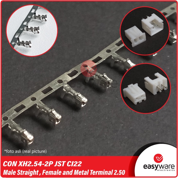 1 SET Connector JST XH2.54-2P Straight Header 2.54mm CI22 2 pin Straight