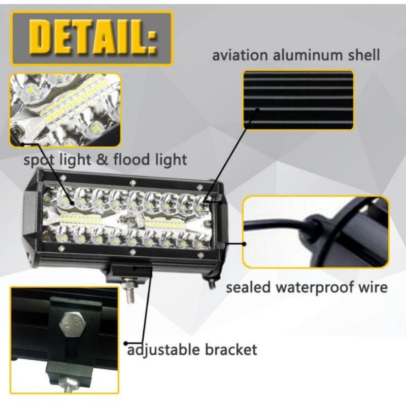 Lampu tembak sorot LED bar cwl 50 Titik mata 120 watt  motor mobil 120w 12 volt