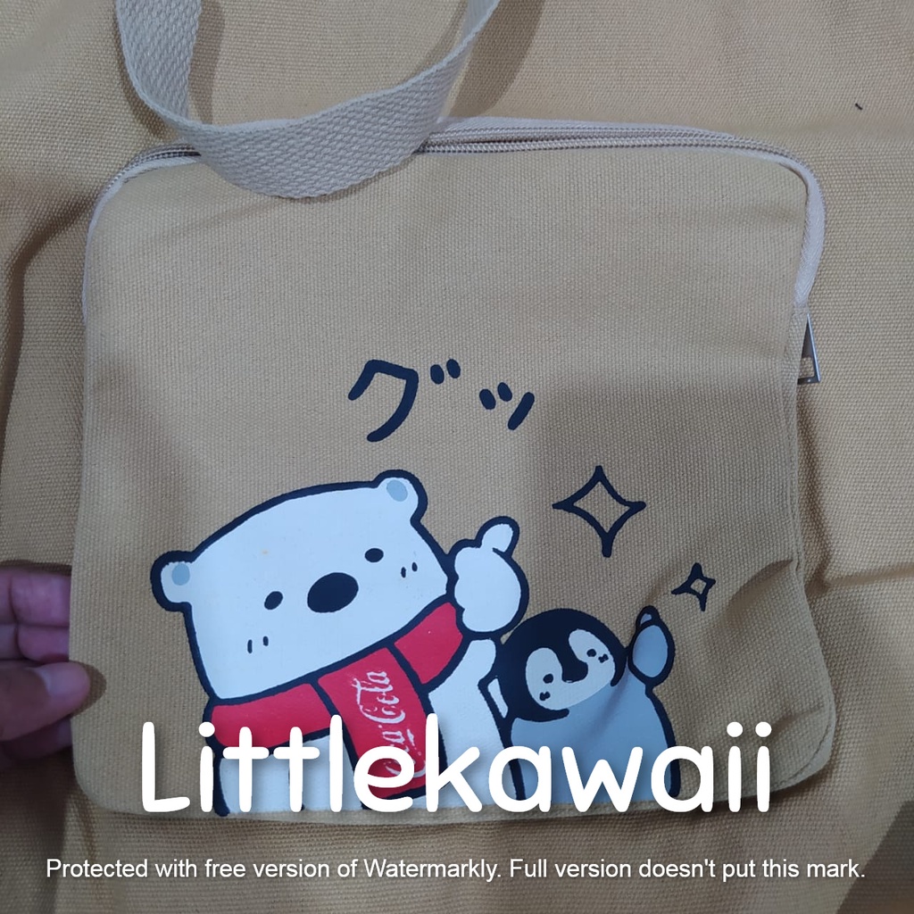 LK/Tas Totebag Tenteng Slempang Sekolah Fashion Wanita Remaja Korean Style Quotes Motif Cute Import