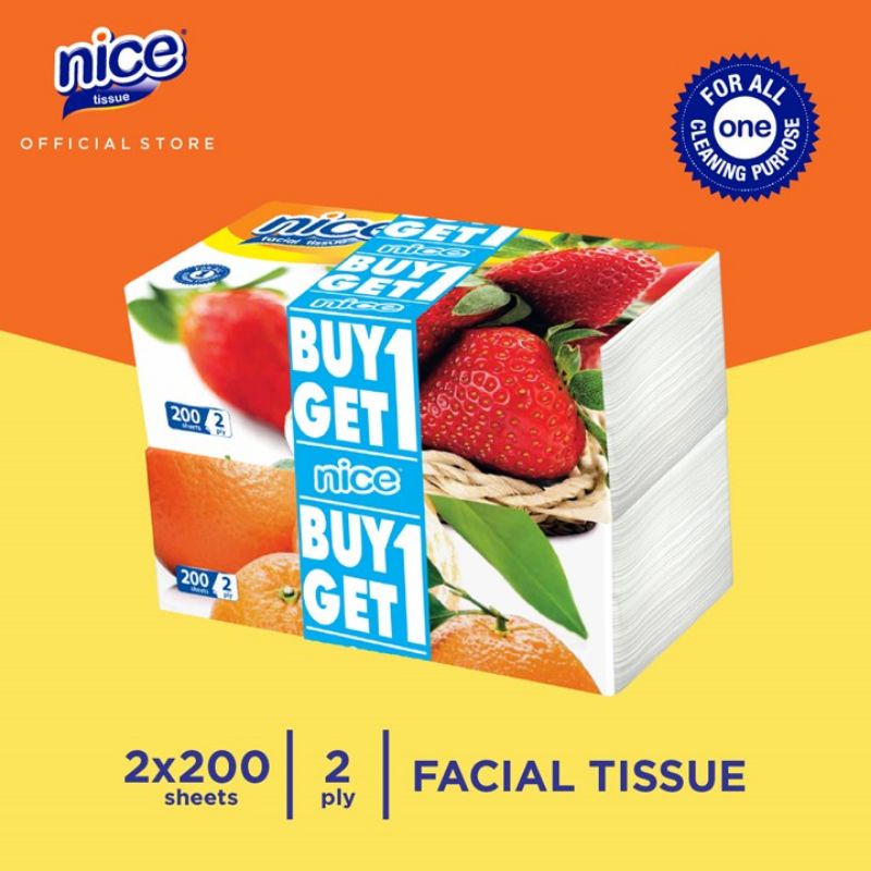 NICE Facial Soft Pack 200's (Buy 1 Get 1) Tissue Wajah Bandung-1