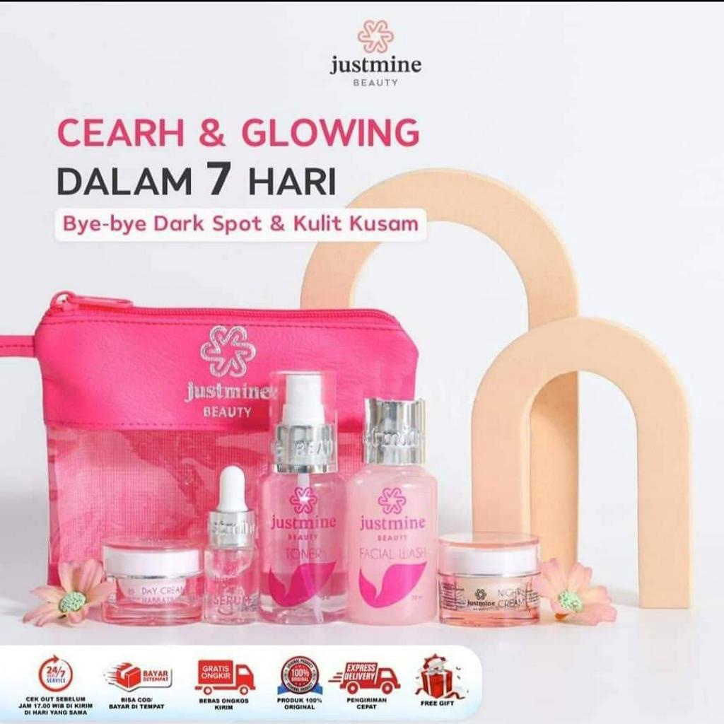 Paket Skincare Justmine Beauty Night Glow Premium Package Series 5 in 1
